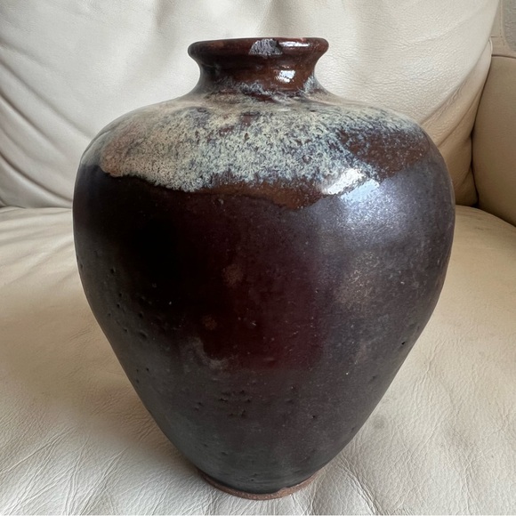 Vintage Glazed Earthenware Vase Signed ‘85 Beautiful READ! - Picture 2 of 8